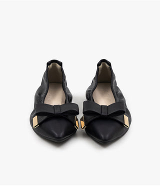 Manez Stiletto Basic Ribbon Flat Shoes 1cm