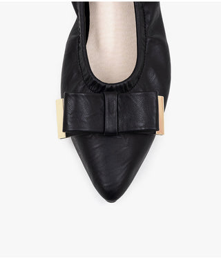 Manez Stiletto Basic Ribbon Flat Shoes 1cm