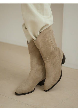 Austin Suede Mid-calf Boots 4cm
