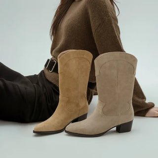 Austin Suede Mid-calf Boots 4cm