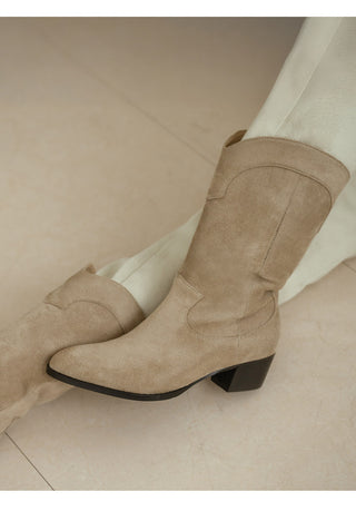 Austin Suede Mid-calf Boots 4cm