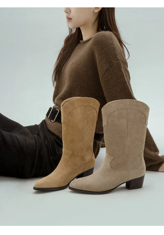 Austin Suede Mid-calf Boots 4cm