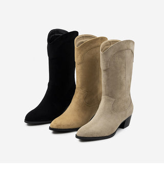 Austin Suede Mid-calf Boots 4cm
