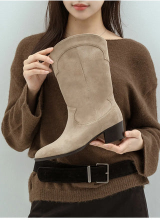 Austin Suede Mid-calf Boots 4cm