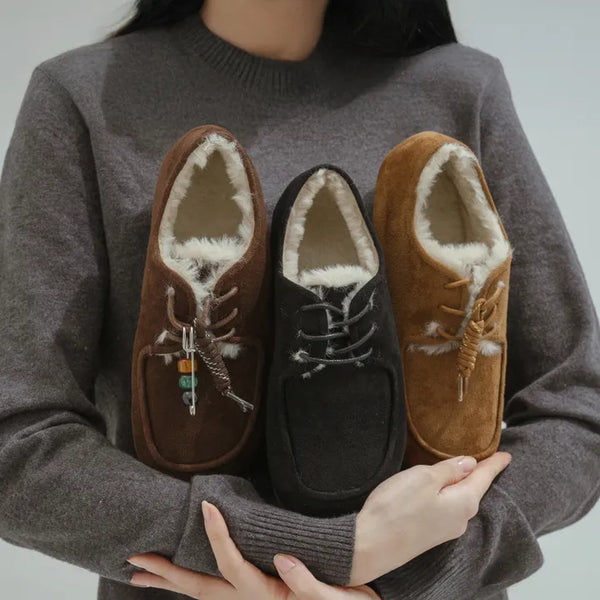Dioti Wool Fur Flats 1cm