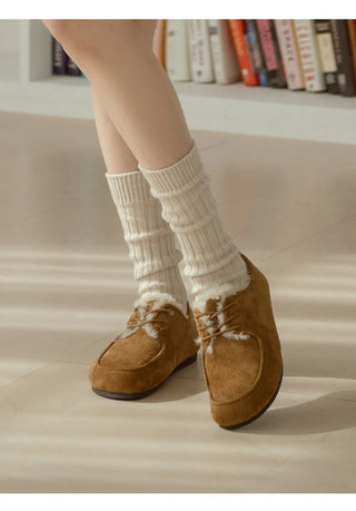 Dioti Wool Fur Flats 1cm