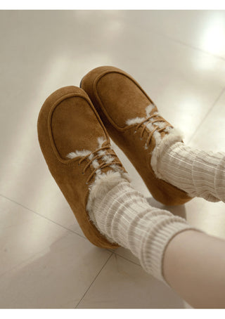 Dioti Wool Fur Flats 1cm