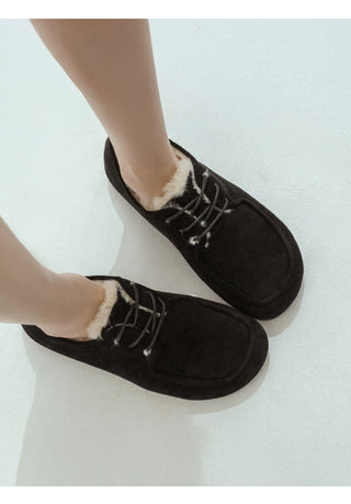 Dioti Wool Fur Flats 1cm