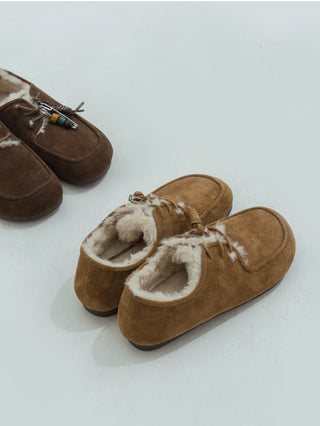 Dioti Wool Fur Flats 1cm