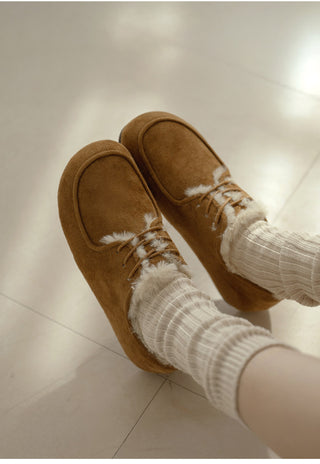 Dioti Wool Fur Flats 1cm
