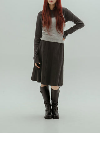 Lights Belt Buckle Mid-calf Boots 5cm