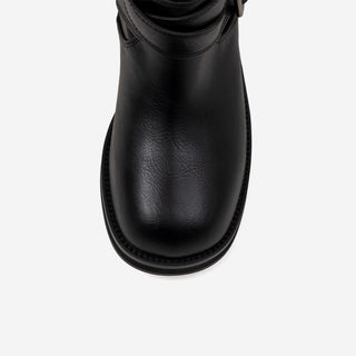 Lights Belt Buckle Mid-calf Boots 5cm