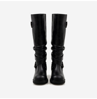 Lights Belt Buckle Mid-calf Boots 5cm