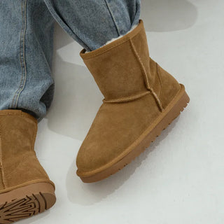 Like Cowhide Fur-lined Short, Mid, Long Boots 2cm