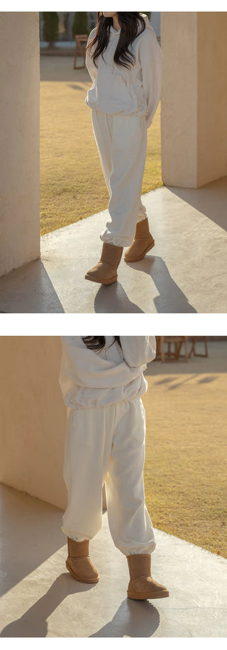 Like Cowhide Fur-lined Short, Mid, Long Boots 2cm