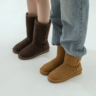 Like Cowhide Fur-lined Short, Mid, Long Boots 2cm