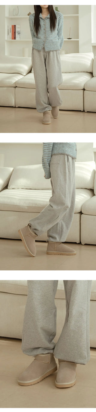 Like Cowhide Fur-lined Short, Mid, Long Boots 2cm