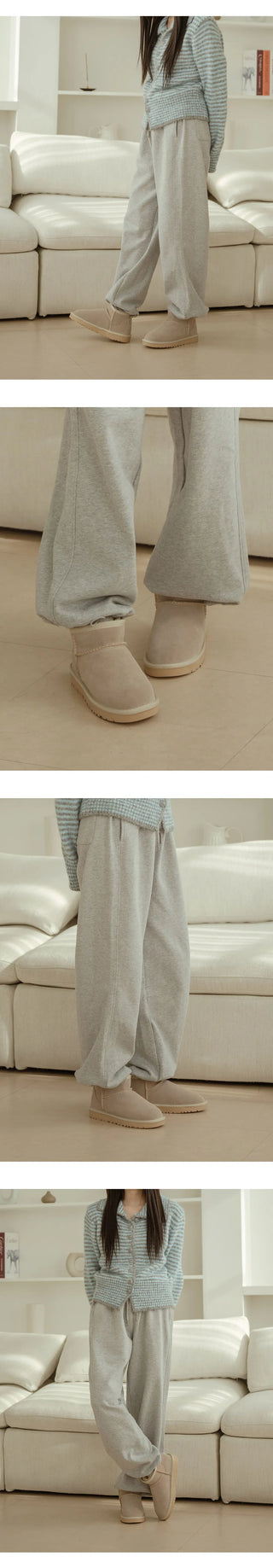 Like Cowhide Fur-lined Short, Mid, Long Boots 2cm