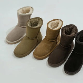 Like Cowhide Fur-lined Short, Mid, Long Boots 2cm