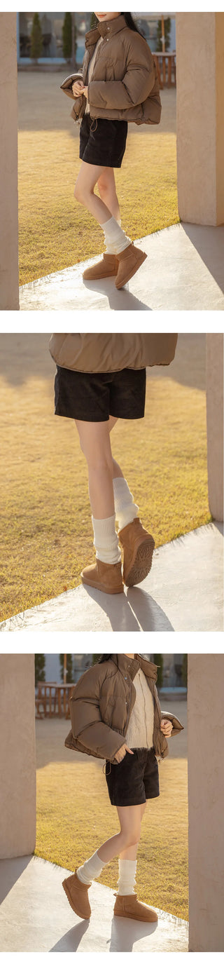 Like Cowhide Fur-lined Short, Mid, Long Boots 2cm