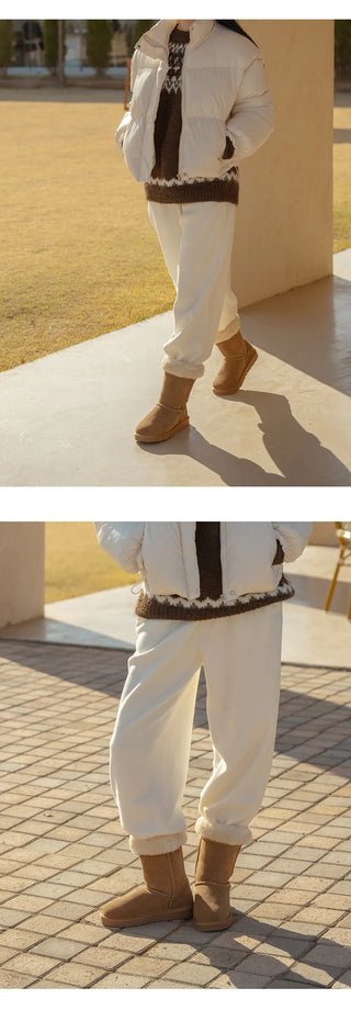 Like Cowhide Fur-lined Short, Mid, Long Boots 2cm