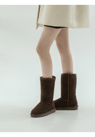 Like Cowhide Fur-lined Short, Mid, Long Boots 2cm