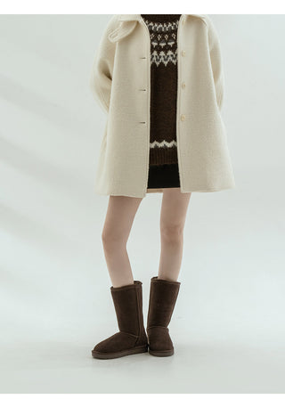 Like Cowhide Fur-lined Short, Mid, Long Boots 2cm