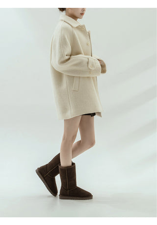Like Cowhide Fur-lined Short, Mid, Long Boots 2cm