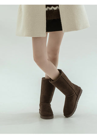 Like Cowhide Fur-lined Short, Mid, Long Boots 2cm