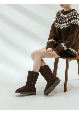 Like Cowhide Fur-lined Short, Mid, Long Boots 2cm