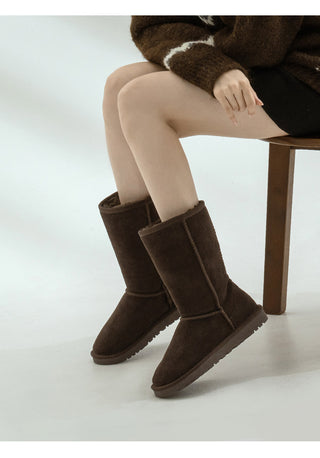 Like Cowhide Fur-lined Short, Mid, Long Boots 2cm