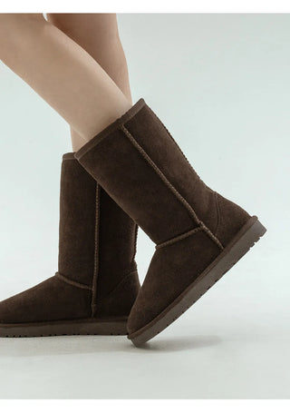 Like Cowhide Fur-lined Short, Mid, Long Boots 2cm