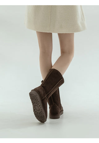 Like Cowhide Fur-lined Short, Mid, Long Boots 2cm