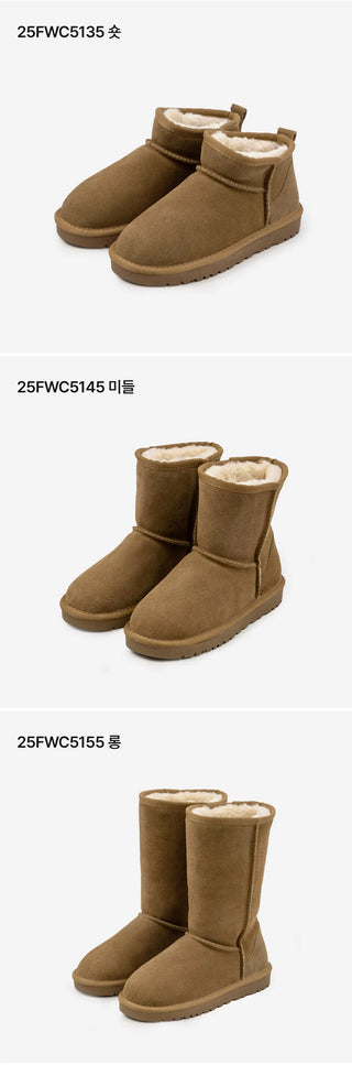 Like Cowhide Fur-lined Short, Mid, Long Boots 2cm