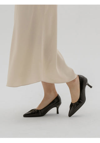 Les Jours Type Stiletto Shirred Pumps 1cm 6cm