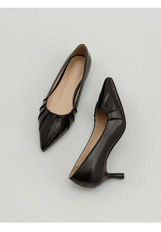 Les Jours Type Stiletto Shirred Pumps 1cm 6cm