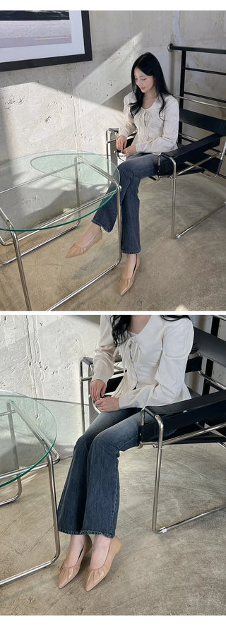 Les Jours Type Stiletto Shirred Pumps 1cm 6cm