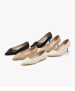 Les Jours Type Stiletto Shirred Pumps 1cm 6cm