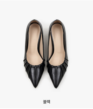 Les Jours Type Stiletto Shirred Pumps 1cm 6cm