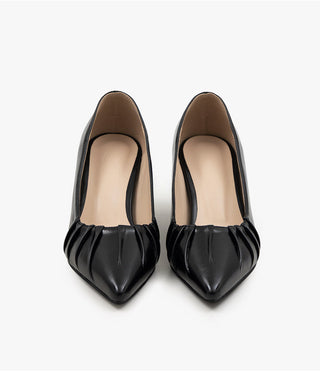 Les Jours Type Stiletto Shirred Pumps 1cm 6cm