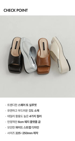 Foirn Platform Mule Slippers 6cm