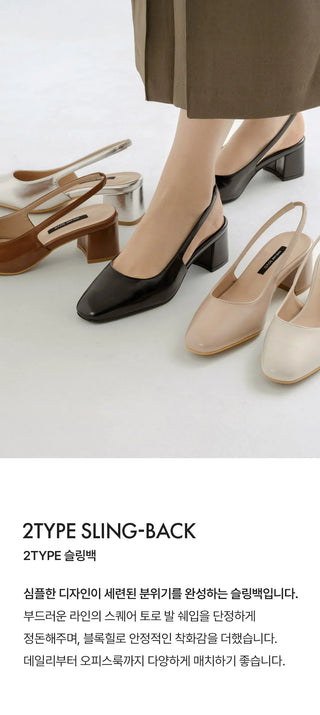Ropier slingback pumps heel 2cm 5cm