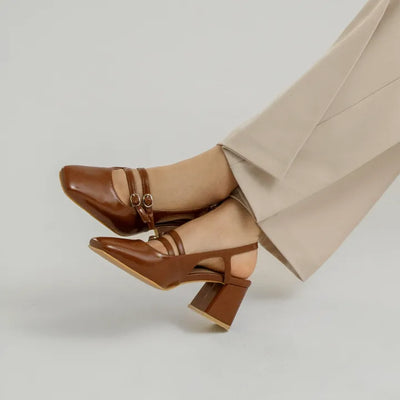 Rib strap slingback 6cm