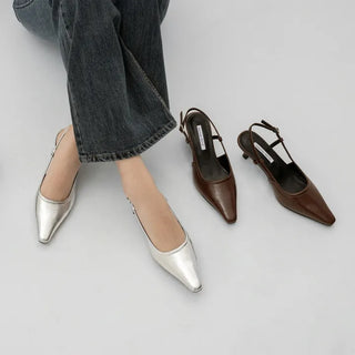 Drell Patent Kitten Heel Slingback 5cm