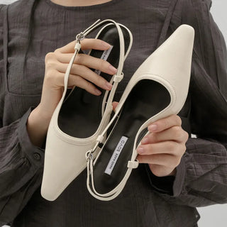 Drell Patent Kitten Heel Slingback 5cm