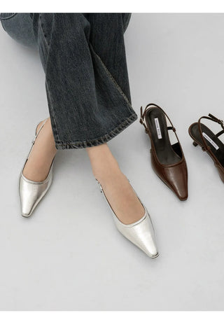 Drell Patent Kitten Heel Slingback 5cm