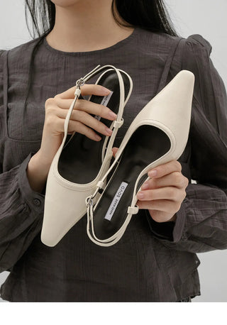 Drell Patent Kitten Heel Slingback 5cm