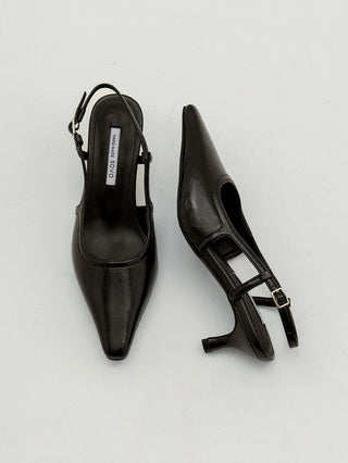 Drell Patent Kitten Heel Slingback 5cm