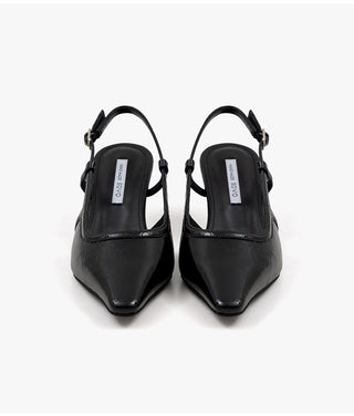 Drell Patent Kitten Heel Slingback 5cm