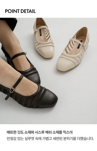 Stephan See-through Mary Jane Mid-heel 3cm
